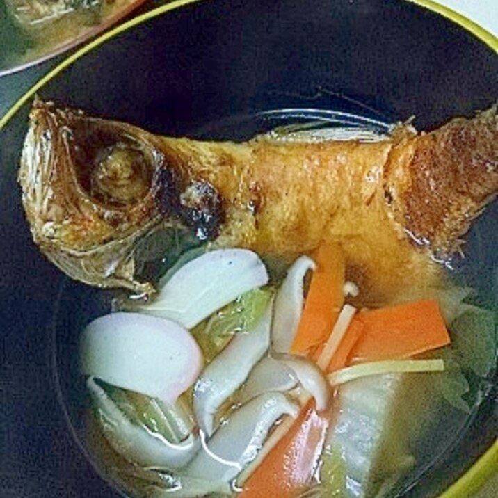 温まります 金目鯛開きの野菜スープ